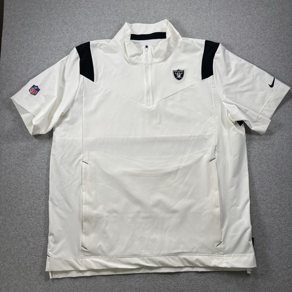 Las Vegas Raiders Nike Sideline Coach Chevron Lockup Quarter Zip Pullover XL - Picture 1 of 13
